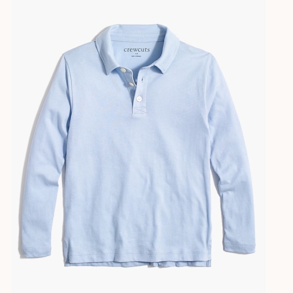 J crew faded chambray Kids' long-sleeve polo shirt